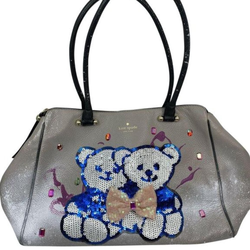 Kate Spade Large Leather Tote Customized With Bear